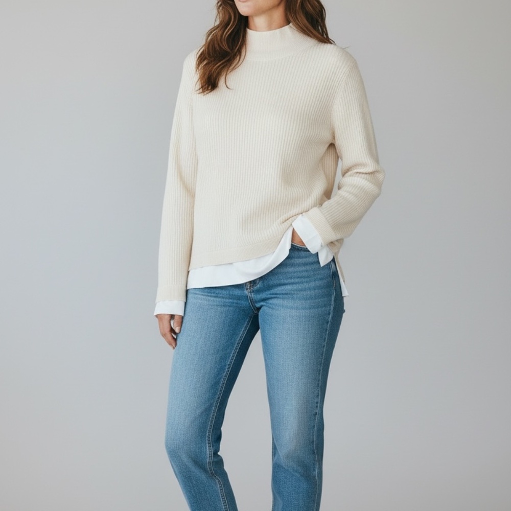 Gerard Darel - Ivory wool and cashmere blend mock turtleneck size L